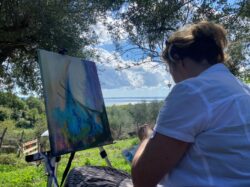 Painting holiday Italy 3 schilderen onder olijfbomen in Bolsena Italië